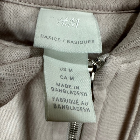 H&M Womens Full Zip Up Hoodie Sweatshirt Drawstring Long Sleeve Pink Size M - Picture 2 of 5